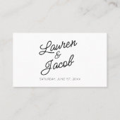 ミニマモダンミニマルル白黒結婚ズ プレイスカード (裏面)