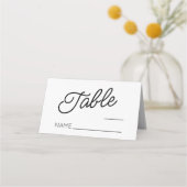 ミニマモダンミニマルル白黒結婚ズ プレイスカード (正面)