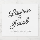 ミニマモダンミニマルル白黒結婚ズ リキュールボトルラベル (シングルラベル)