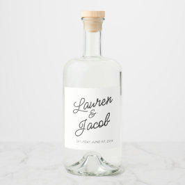 ミニマモダンミニマルル白黒結婚ズ リキュールボトルラベル