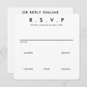 ミニマモダンリお洒落シンプル式RSVPカード (正面/裏面)