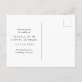 ミニマモダンリお洒落バラ金ゴールド日付の保存 案内ポストカード (裏面)