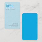 ミニマモダンリはっきりしたアルプロフェッショナルブルーリネン 名刺 (正面/裏面)