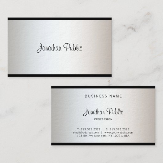 ミニマモダンリエレガントアルシンプルプロフェッショナルルクセ 名刺 (正面/裏面)