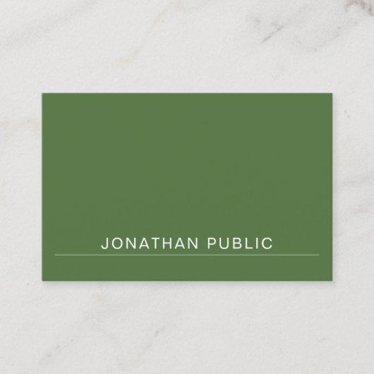 ミニマモダンリエレガントアルデザイングリーントレンディー 名刺 (正面)