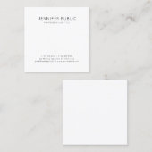 ミニマモダンリエレガントアルデザイントレンディープレインラックス スクエア名刺 (正面/裏面)