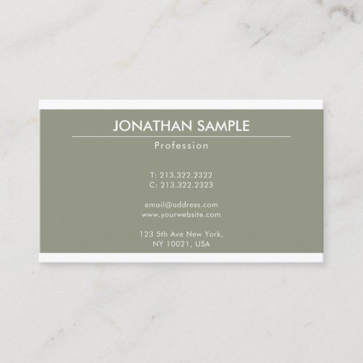 ミニマモダンリエレガントアルデザイントレンディープレインラックス 名刺 (正面)