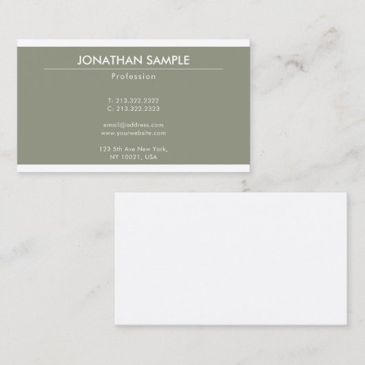 ミニマモダンリエレガントアルデザイントレンディープレインラックス 名刺 (正面/裏面)