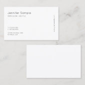 ミニマモダンリエレガントカッコいいシンプルデザインプレーン 名刺 (正面/裏面)