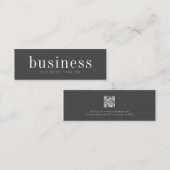 ミニマモダンリエレガントシンプルのシックなスキャンQRコード スキニー名刺 (正面/裏面)