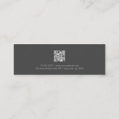 ミニマモダンリエレガントシンプルのシックなスキャンQRコード スキニー名刺 (裏面)