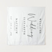 ミニマモダンリエレガントシンプル結婚歓迎 タペストリー (正面(横))