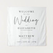 ミニマモダンリエレガントシンプル結婚歓迎 タペストリー (正面)