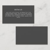 ミニマモダンリエレガントズム白黒結婚ズ エンクロージャーカード (正面/裏面)