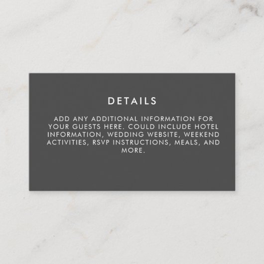 ミニマモダンリエレガントズム白黒結婚ズ エンクロージャーカード (正面)