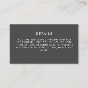 ミニマモダンリエレガントズム白黒結婚ズ エンクロージャーカード