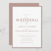 ミニマモダンリエレガントタイポグラフィ結婚ズ 招待状 (正面/裏面)