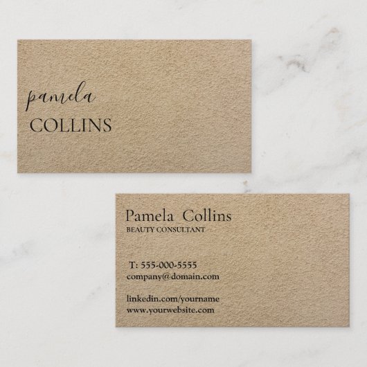 ミニマモダンリエレガントプロフェッショナルスクリプト 名刺 (正面/裏面)