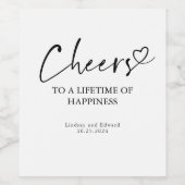 ミニマモダンリエレガント応援結婚ズ ワインラベル (シングルラベル)