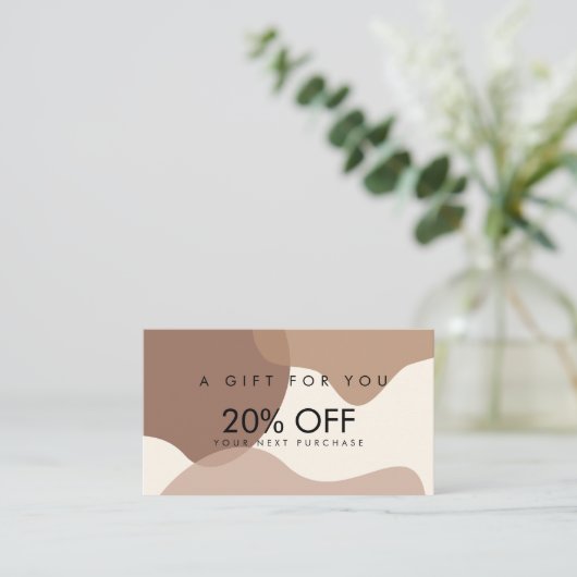 ミニマモダンリオーガニックスト図形割引カード 名刺 (スタンド正面)