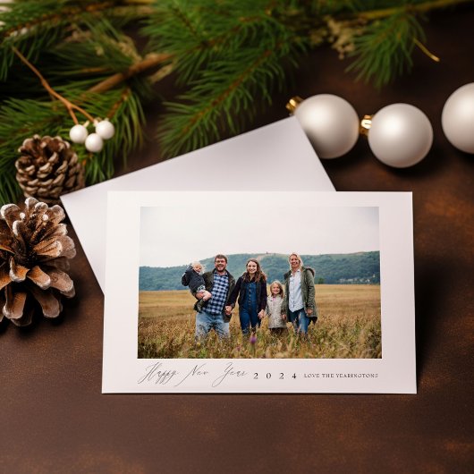 ミニマモダンリカスタムの新年の写真カード 招待状