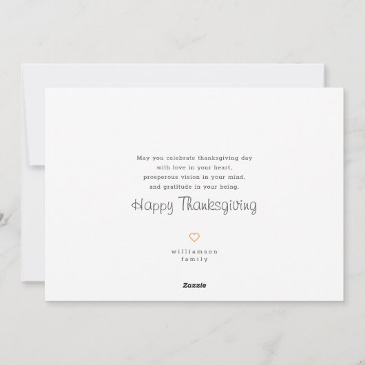 ミニマモダンリカスタムストの写真感謝祭 シーズンカード (裏面)