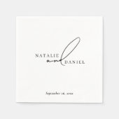 ミニマモダンリクラシックーシック結婚ズ スタンダードカクテルナプキン (正面)