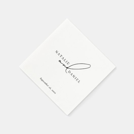 ミニマモダンリクラシックーシック結婚ズ スタンダードカクテルナプキン (角)