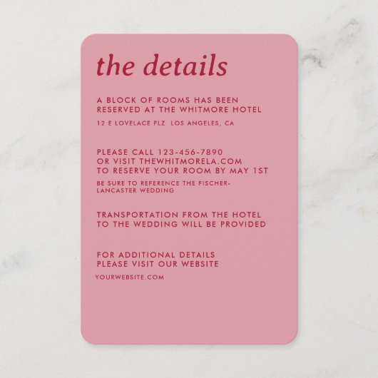 ミニマモダンリシンプルお洒落結婚詳細 エンクロージャーカード (正面)