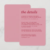 ミニマモダンリシンプルお洒落結婚詳細 エンクロージャーカード (正面/裏面)