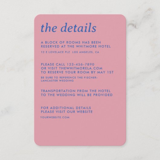 ミニマモダンリシンプルお洒落結婚詳細 エンクロージャーカード (正面)