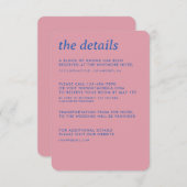 ミニマモダンリシンプルお洒落結婚詳細 エンクロージャーカード (正面/裏面)