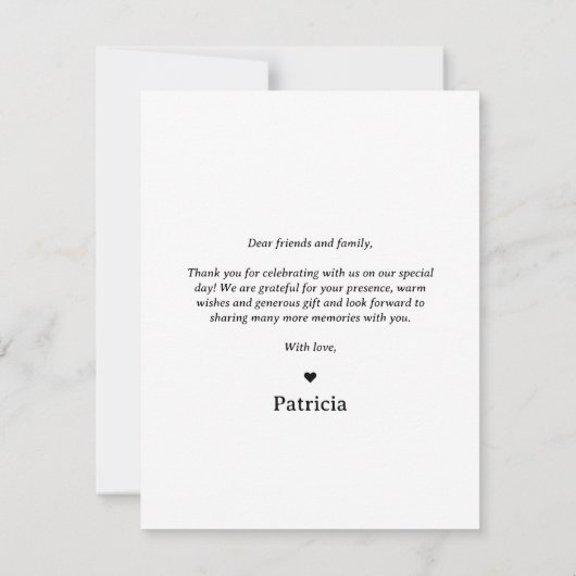ミニマモダンリシンプルの写真カジュアルの卒業 サンキューカード (裏面)