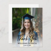 ミニマモダンリシンプルの写真カジュアルの卒業 サンキューカード (正面/裏面)