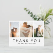 ミニマモダンリシンプルアルなフォトコラージュ結婚ズ サンキューカード (スタンド正面)