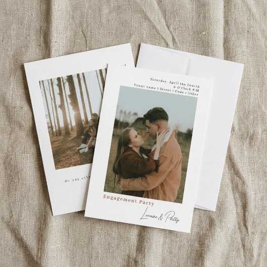 ミニマモダンリシンプルアルな2 – 写真結婚の 招待状