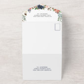 ミニマモダンリシンプルアルフローラデザイン オールインワン招待状 (外側)