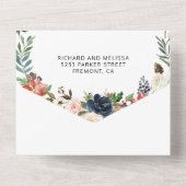 ミニマモダンリシンプルアルフローラデザイン オールインワン招待状 (裏面)