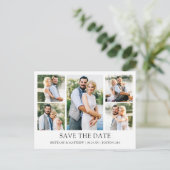 ミニマモダンリシンプルアル5枚の写真日付を保存 ポストカード (スタンド正面)