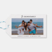 ミニマモダンリシンプルカスタムの家族の写真 ギフトタグ (裏面横)