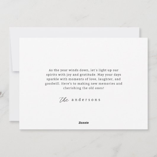 ミニマモダンリシンプルカスタムの家族の写真 シーズンカード (裏面)