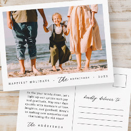 ミニマモダンリシンプルカスタムの家族の写真 シーズンポストカード