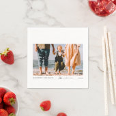 ミニマモダンリシンプルカスタムの家族の写真 スタンダードカクテルナプキン (インサイチュ)