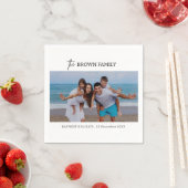 ミニマモダンリシンプルカスタムの家族の写真 スタンダードカクテルナプキン (インサイチュ)