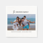 ミニマモダンリシンプルカスタムの家族の写真 スタンダードカクテルナプキン (正面)