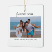 ミニマモダンリシンプルカスタムの家族の写真 セラミックオーナメント (左)