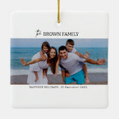 ミニマモダンリシンプルカスタムの家族の写真 セラミックオーナメント (裏面)