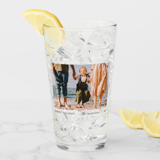 ミニマモダンリシンプルカスタムの家族の写真 タンブラーグラス (アイス正面)