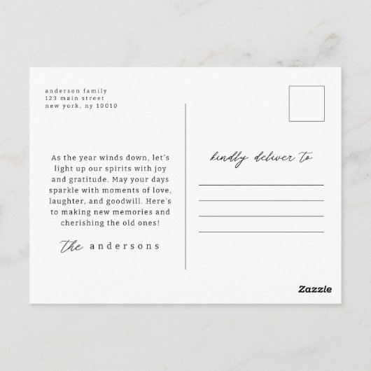 ミニマモダンリシンプルカスタムの家族の写真 ポストカード (裏面)