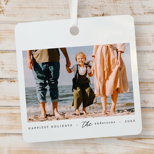 ミニマモダンリシンプルカスタムの家族の写真 メタルオーナメント